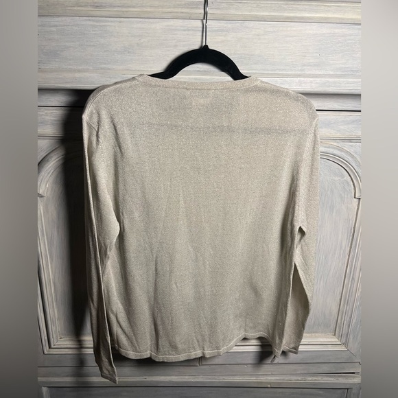 Vintage Anna Gray Lightweight Metallic Silk‎ Cardigan Sweater Classic - Picture 6 of 6